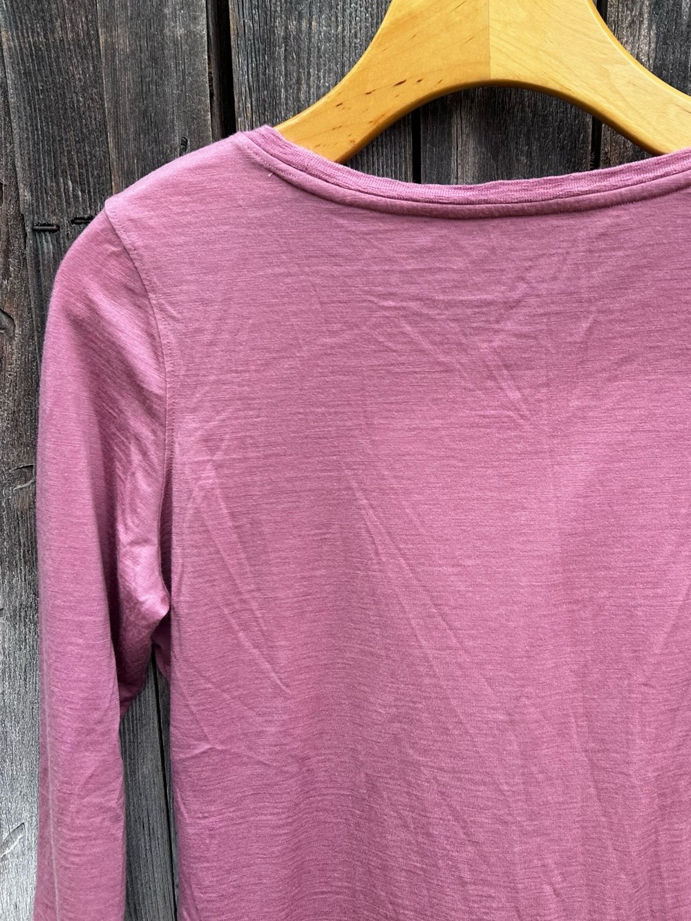 Woolx Jenny 3/4 Sleeve Crewneck Tee Shirt Merino Wool Blend Dusty Rose Pink S - Picture 8 of 13